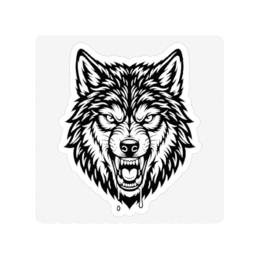 Wolf Head Die-Cut Sticker — Transparent Outdoor Vinyl Sticker