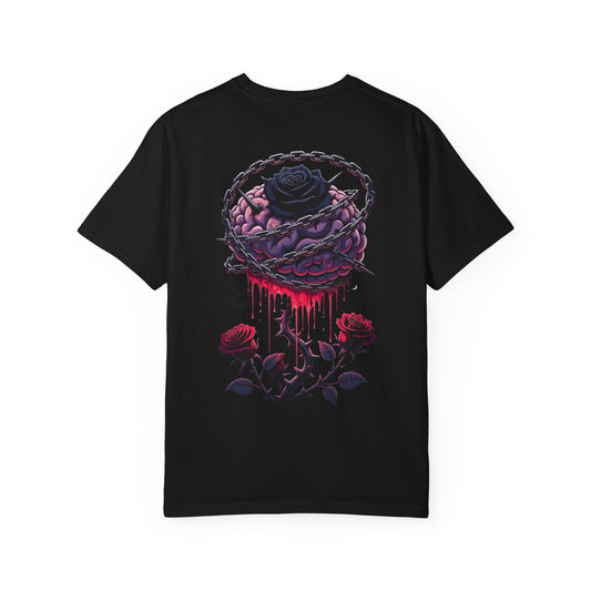 Gothic Rose Tee — "Where The Mind Endures, The Rose Blooms" Graphic T-Shirt