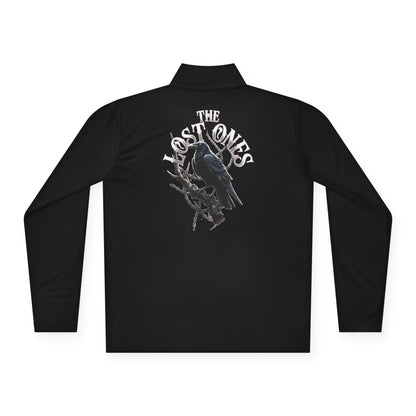 Quarter-Zip Pullover — Gothic Rose & Raven Embroidered Pullover