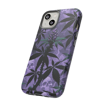 Purple Cannabis Skull Phone Case — Rugged Protective iPhone Cover