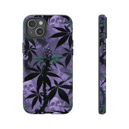 Purple Cannabis Skull Phone Case — Rugged Protective iPhone Cover