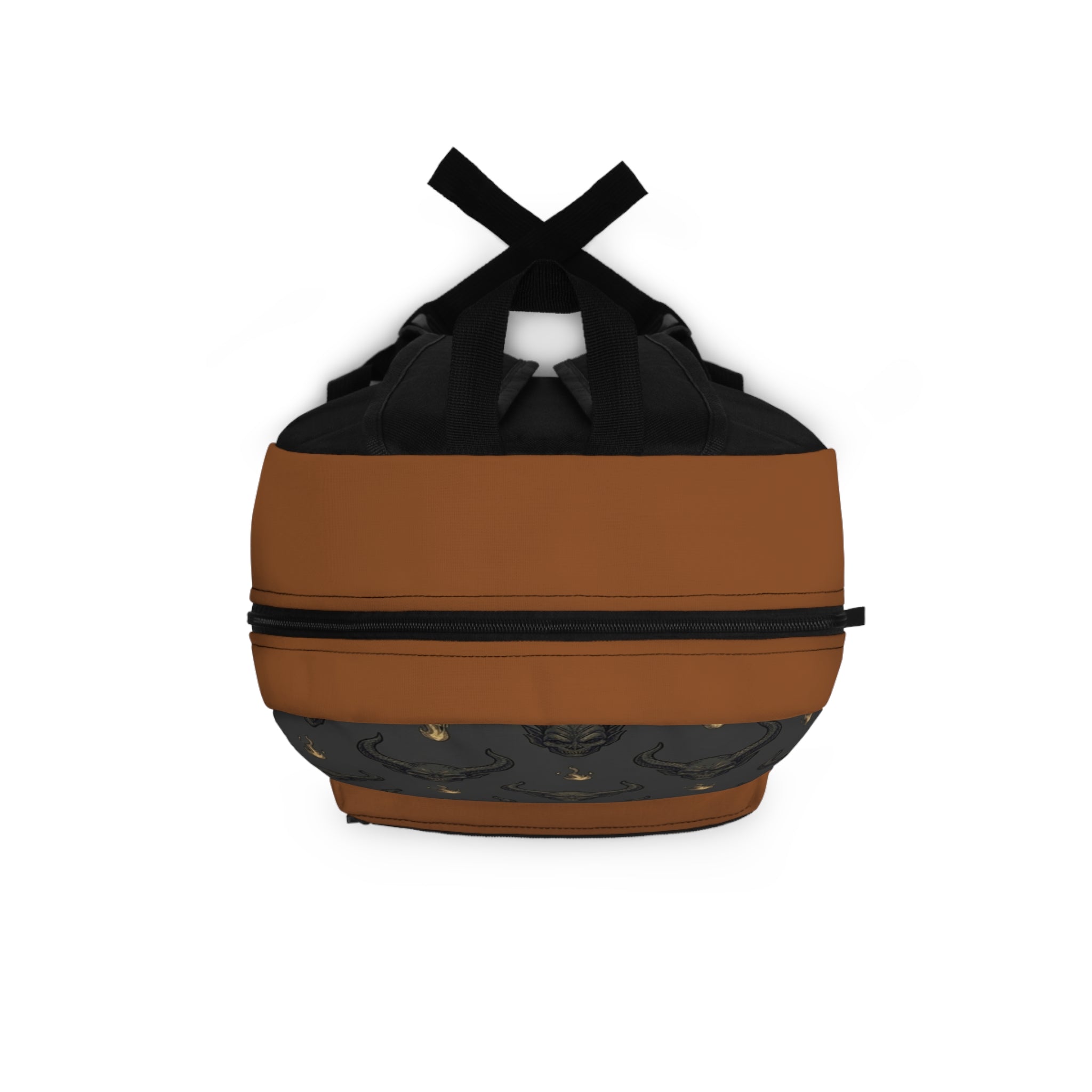 Bull Skull Flame Backpack — Gothic Boho Daypack for Students & Travelers