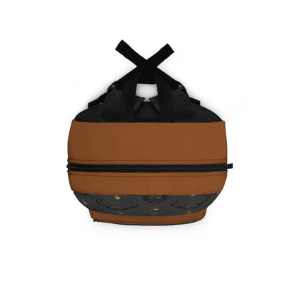 Bull Skull Flame Backpack — Gothic Boho Daypack for Students & Travelers