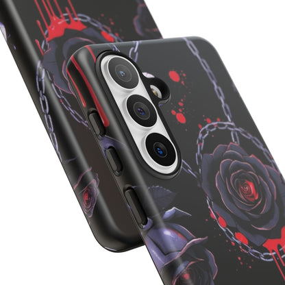 Phone Case — Gothic Dripping Black Rose & Moon Protective Case