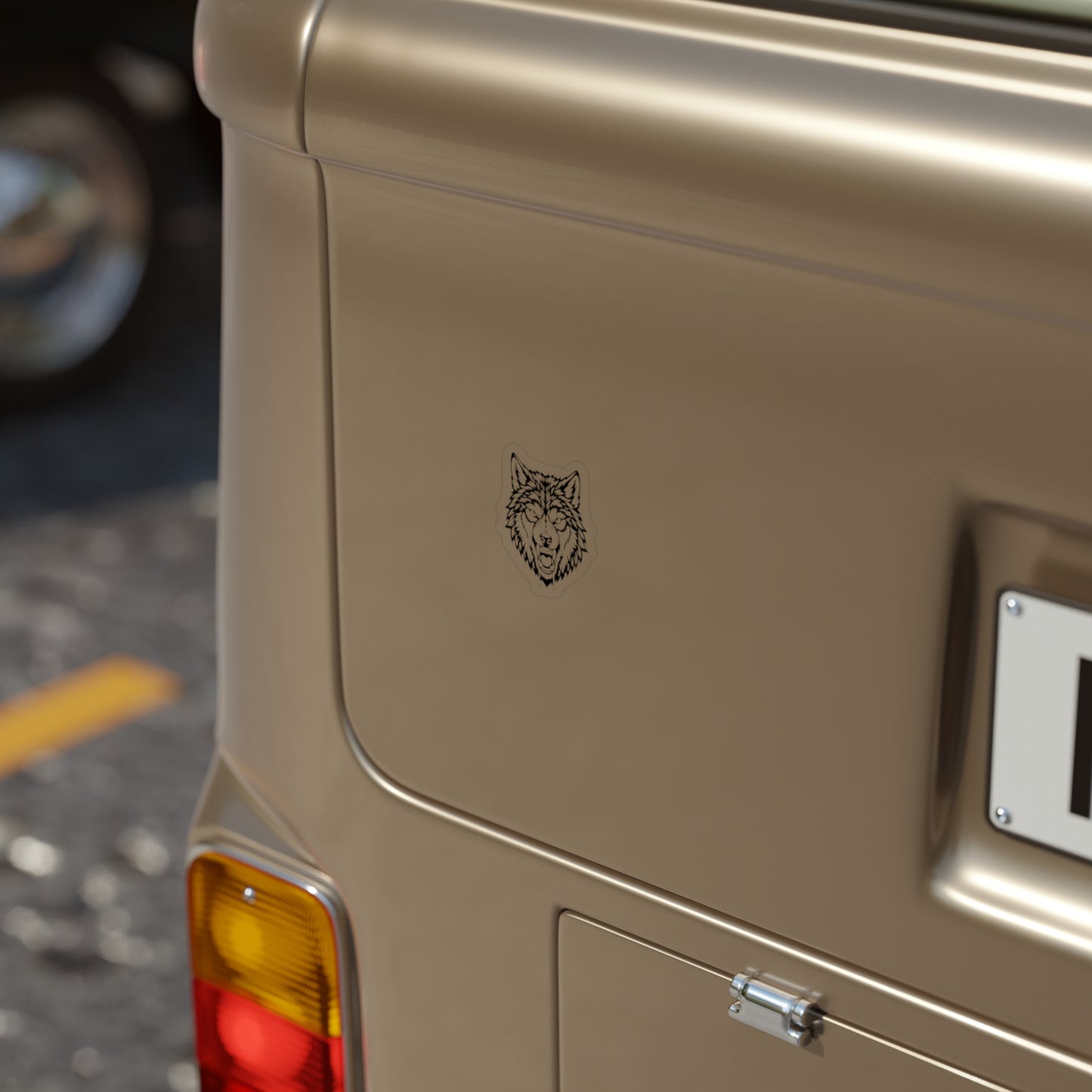 Wolf Head Die-Cut Sticker — Transparent Outdoor Vinyl Sticker