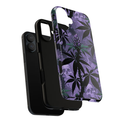 Purple Cannabis Skull Phone Case — Rugged Protective iPhone Cover