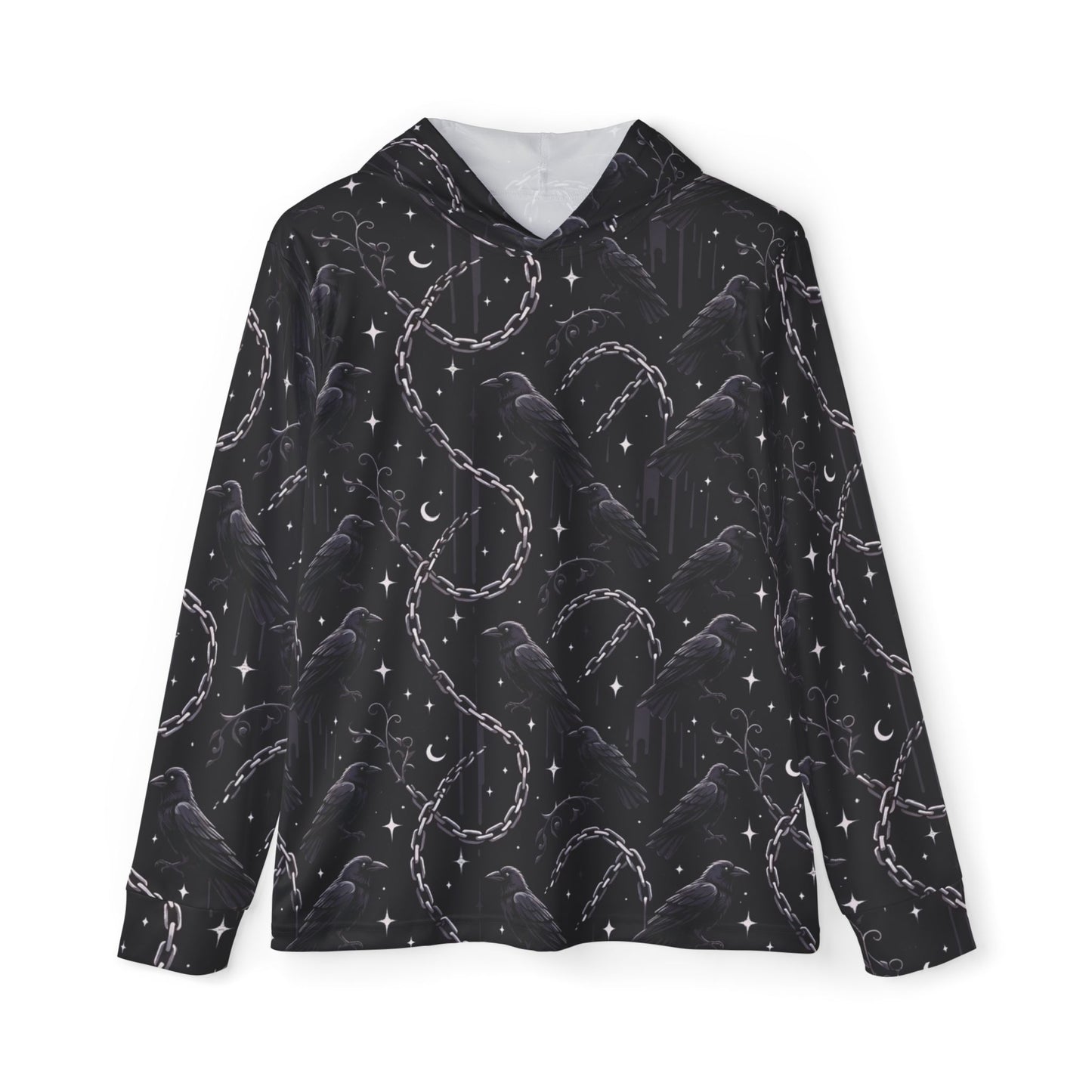 Men's Hooded Warmup — Night Sky Crescent Moon & Stars All-Over Print