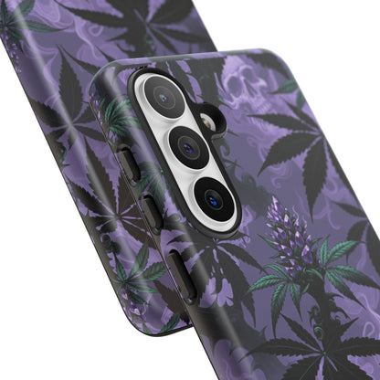 Purple Cannabis Skull Phone Case — Rugged Protective iPhone Cover