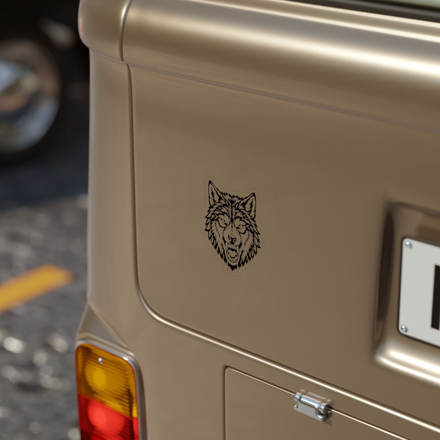 Wolf Head Die-Cut Sticker — Transparent Outdoor Vinyl Sticker