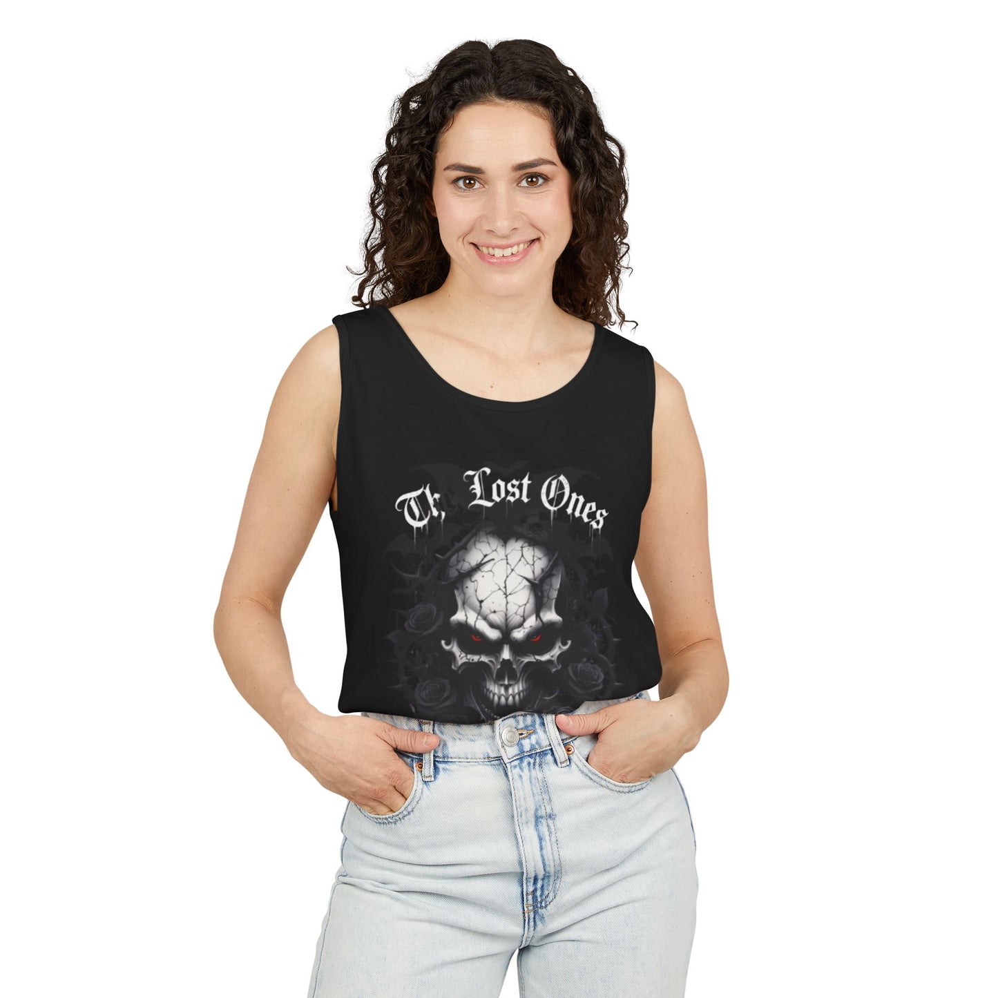 Skull & Bats Tank Top — Gothic Horror Graphic