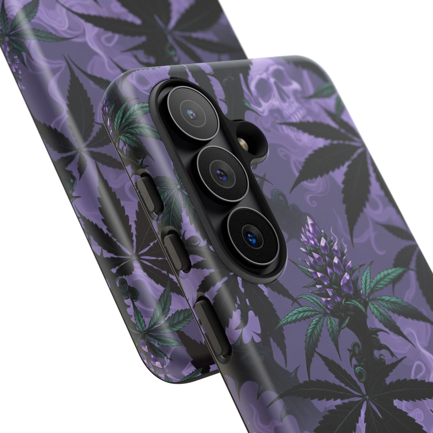 Purple Cannabis Skull Phone Case — Rugged Protective iPhone Cover