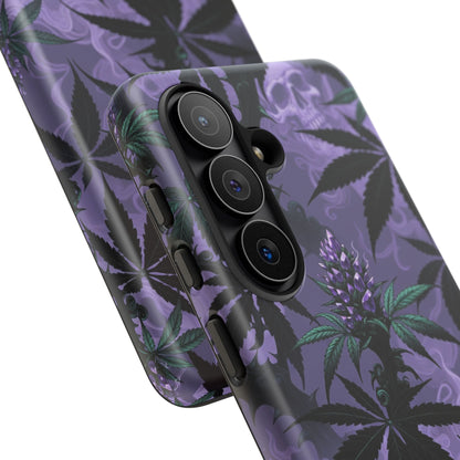 Purple Cannabis Skull Phone Case — Rugged Protective iPhone Cover