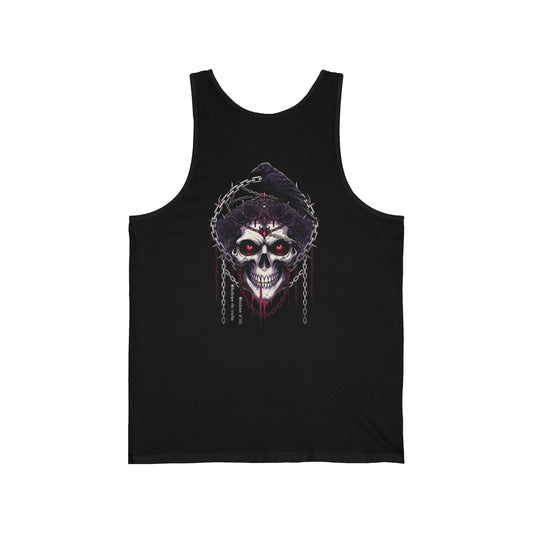 Abyssal Thorn Skull Tank Top — Gothic Skull Graphic Muscle Tank