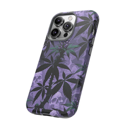 Purple Cannabis Skull Phone Case — Rugged Protective iPhone Cover