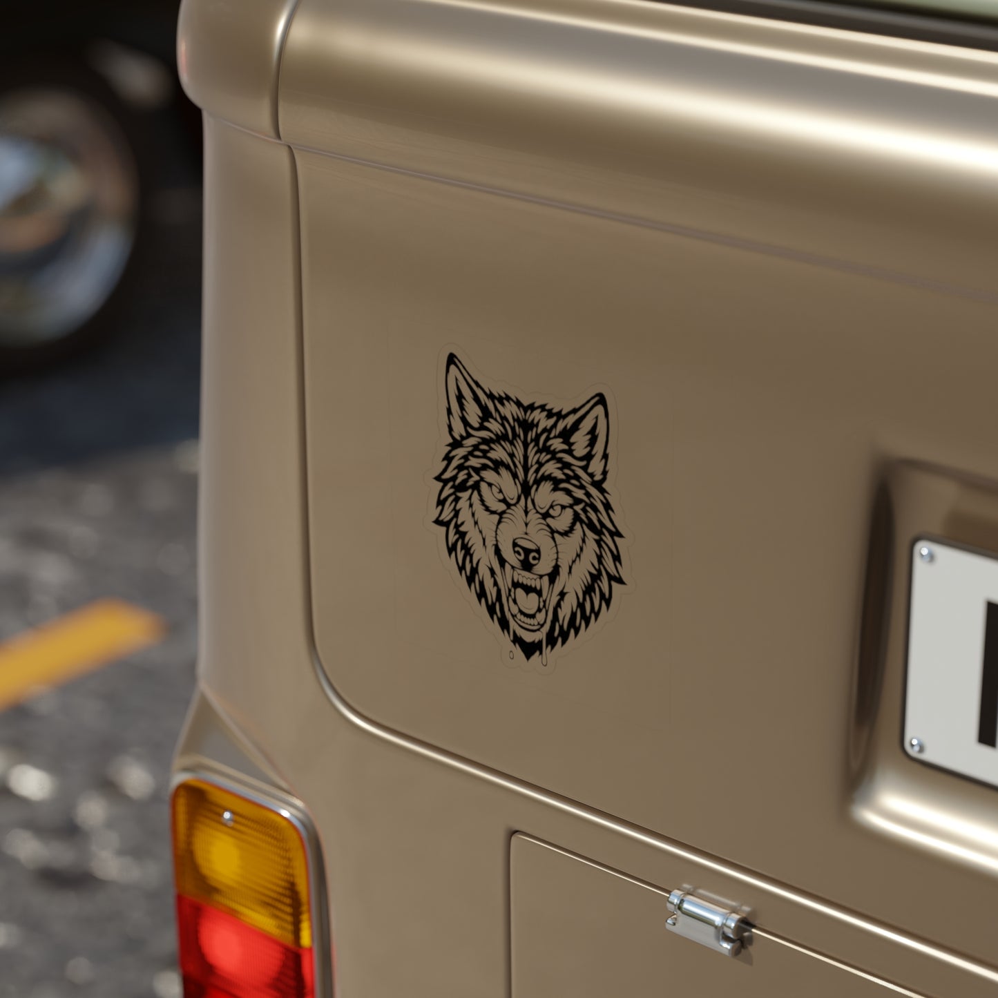 Wolf Head Die-Cut Sticker — Transparent Outdoor Vinyl Sticker