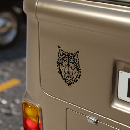Wolf Head Die-Cut Sticker — Transparent Outdoor Vinyl Sticker