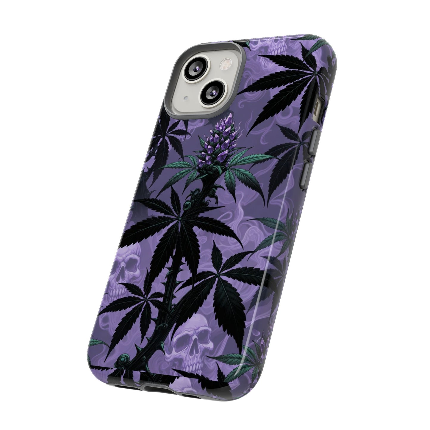 Purple Cannabis Skull Phone Case — Rugged Protective iPhone Cover
