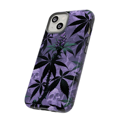 Purple Cannabis Skull Phone Case — Rugged Protective iPhone Cover