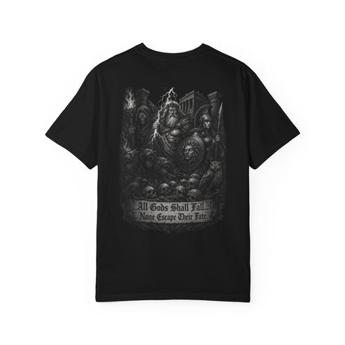 All Gods Fall Graphic T-Shirt — Mythic Warrior Backprint