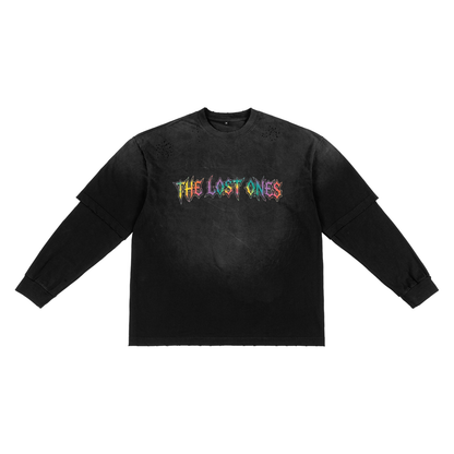 Bong Sunfade Hand-Frayed Faux Two-Piece T-Shirt