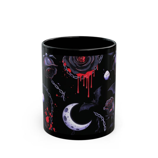 Moon & Bats Black Coffee Mug (11oz/15oz)