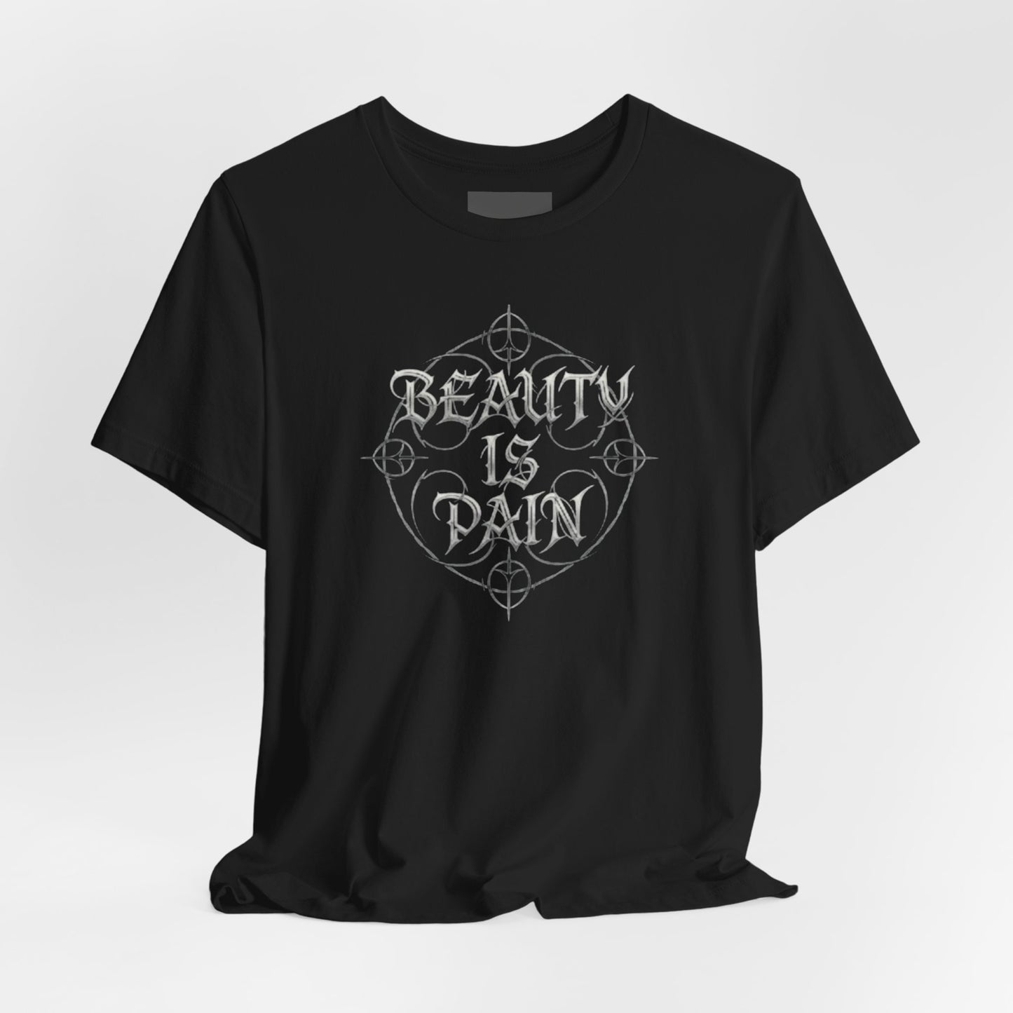 Medusa Portrait Tee — "Beauty Is Pain" Gothic Graphic T‑Shirt