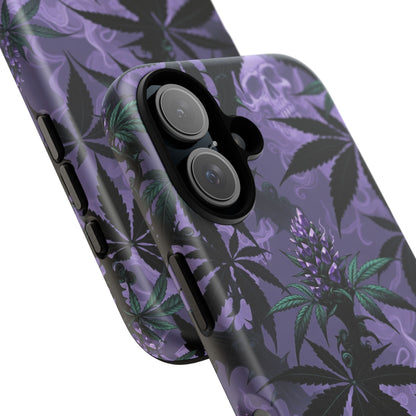Purple Cannabis Skull Phone Case — Rugged Protective iPhone Cover