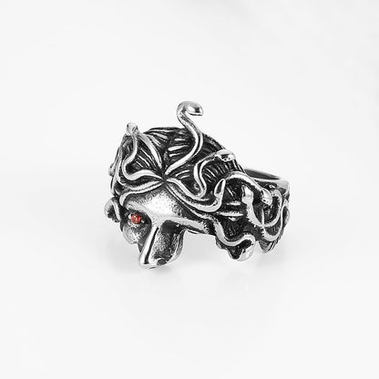 Medusa Ring for Men - Stainless Steel Greek Mythology Medusa Snake Ring