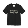 Heavy Heart Steady Steps Tee — Moody Illustration Graphic T‑Shirt