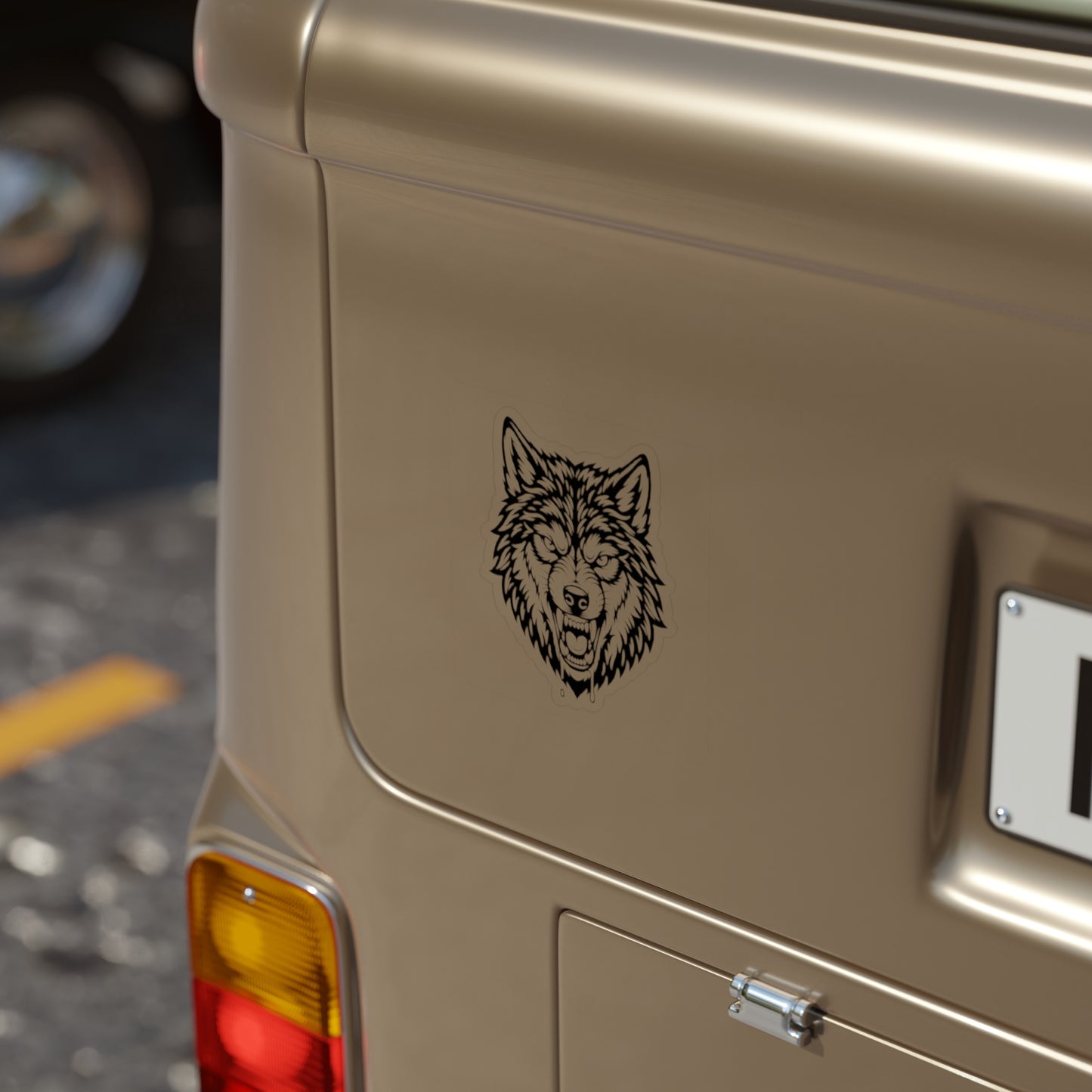 Wolf Head Die-Cut Sticker — Transparent Outdoor Vinyl Sticker