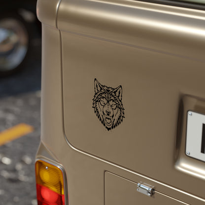 Wolf Head Die-Cut Sticker — Transparent Outdoor Vinyl Sticker