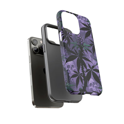 Purple Cannabis Skull Phone Case — Rugged Protective iPhone Cover