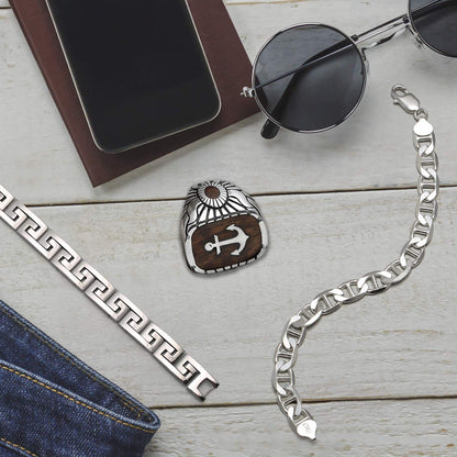 Stainless Steel Infinity Greek Key Link Bracelet 8-9 Inch 12MM Width