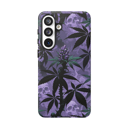Purple Cannabis Skull Phone Case — Rugged Protective iPhone Cover