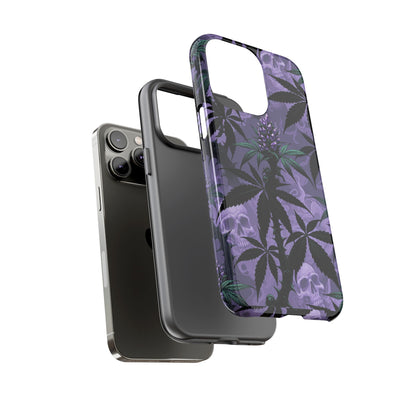 Purple Cannabis Skull Phone Case — Rugged Protective iPhone Cover