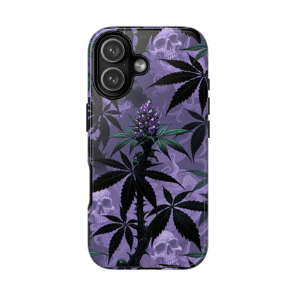 Purple Cannabis Skull Phone Case — Rugged Protective iPhone Cover