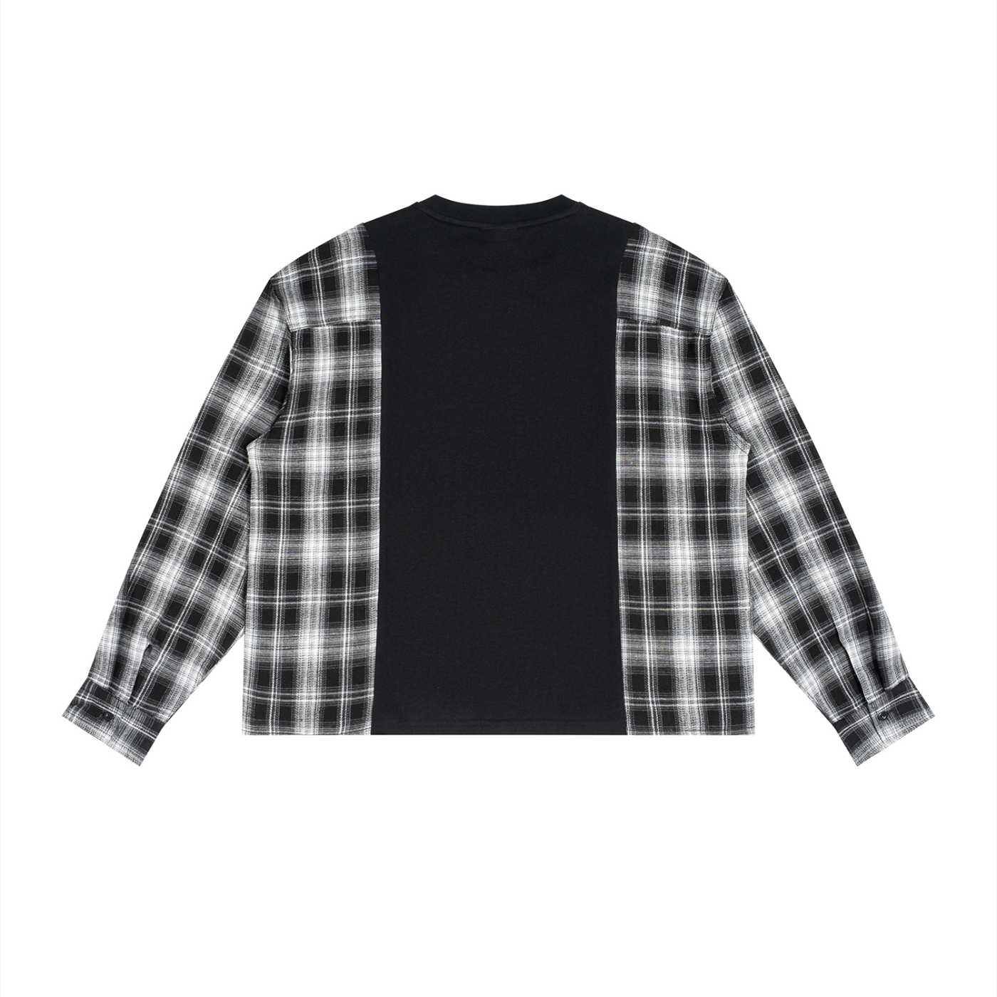 Raven Plaid Panel Long Sleeve T-Shirt