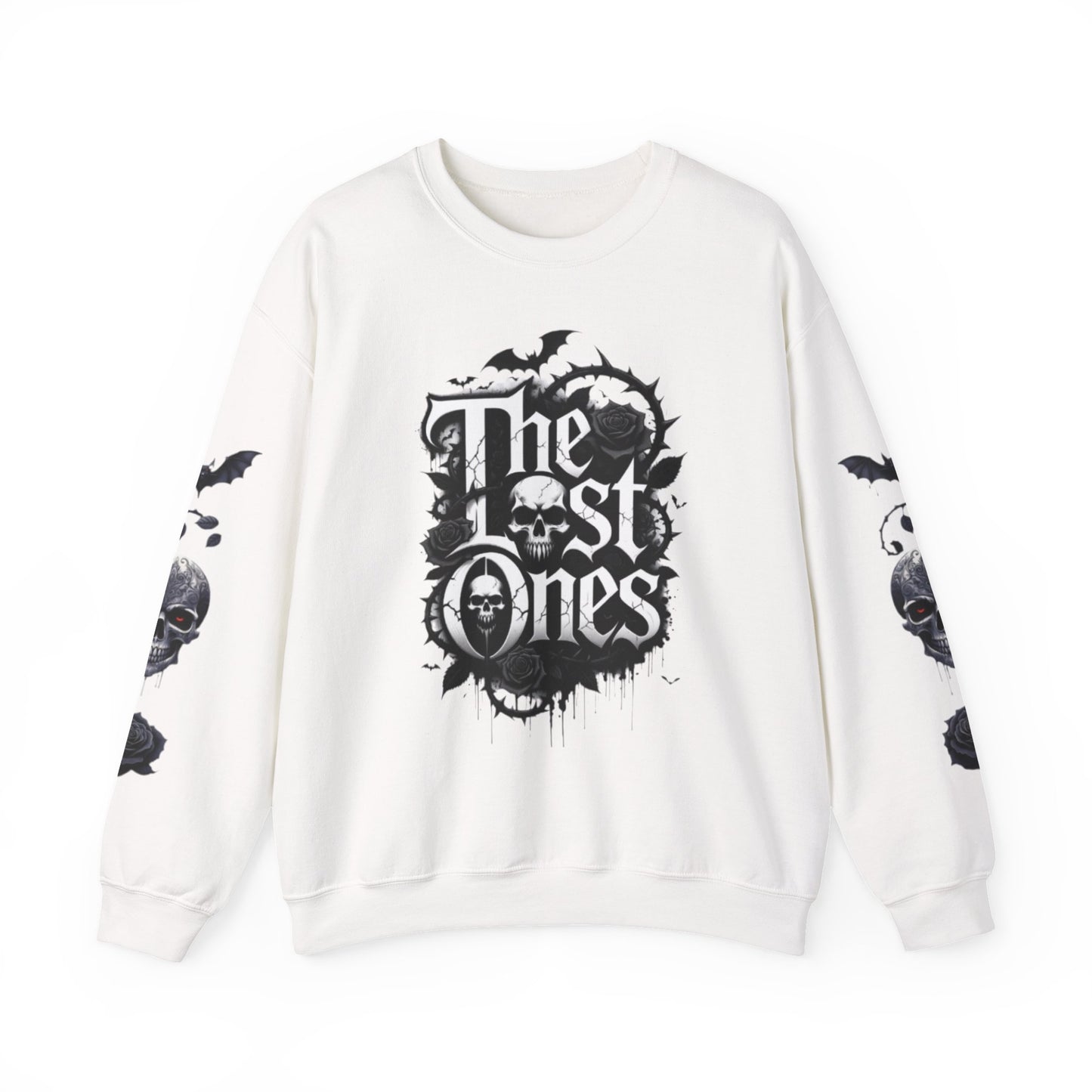 Crewneck Sweatshirt — "The Lost Ones" Gothic Skull & Bats Pullover