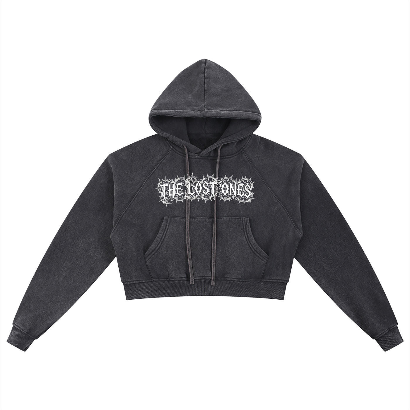 Trad Thorn Skull Cropped Hoodie