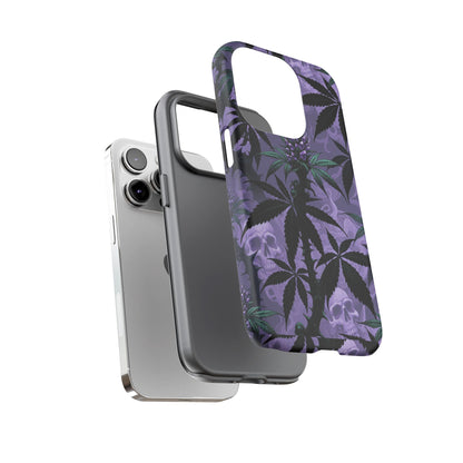 Purple Cannabis Skull Phone Case — Rugged Protective iPhone Cover