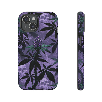 Purple Cannabis Skull Phone Case — Rugged Protective iPhone Cover