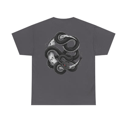 Trust No Light Snake Graphic Tee — Gothic Black T-Shirt with Dripping Text