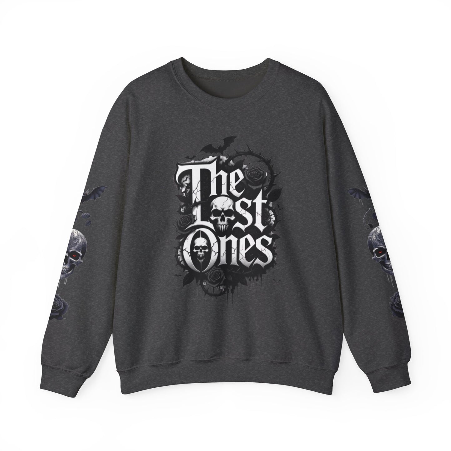 Crewneck Sweatshirt — "The Lost Ones" Gothic Skull & Bats Pullover