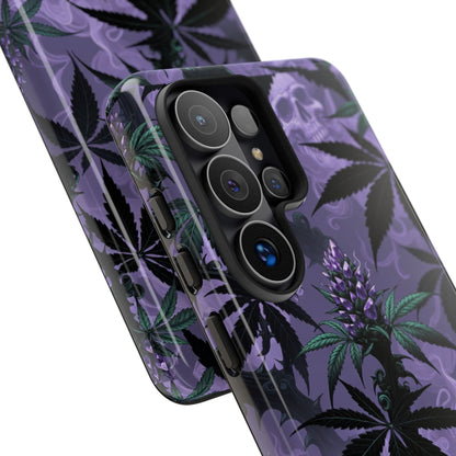 Purple Cannabis Skull Phone Case — Rugged Protective iPhone Cover