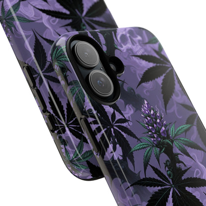 Purple Cannabis Skull Phone Case — Rugged Protective iPhone Cover