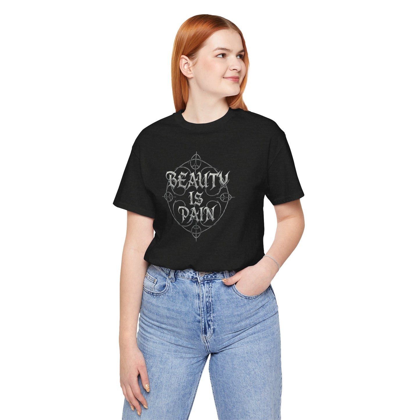 Medusa Portrait Tee — "Beauty Is Pain" Gothic Graphic T‑Shirt
