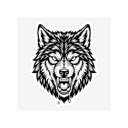 Wolf Head Die-Cut Sticker — Transparent Outdoor Vinyl Sticker