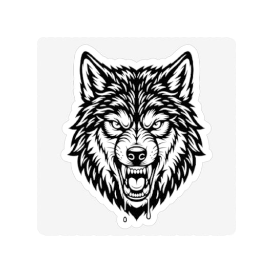 Wolf Head Die-Cut Sticker — Transparent Outdoor Vinyl Sticker