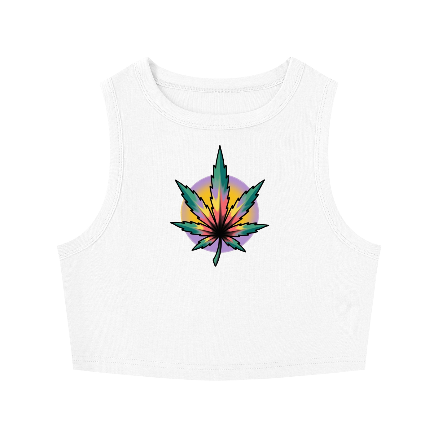 Cannabis Crewneck Crop Tank Top