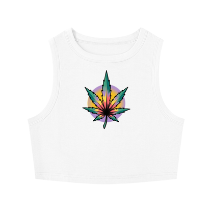 Cannabis Crewneck Crop Tank Top